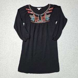 Ariat gigi Crepe Shift Dress Size XS with Western Embroidered and Beaded yoke